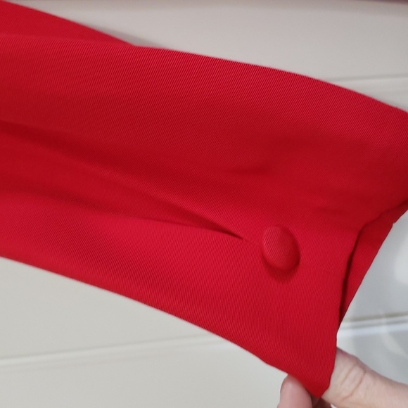 Vintage John Roberts Red Front Button Dress Top Three Oversized Buttons SZ 10/12 - Picture 8 of 12